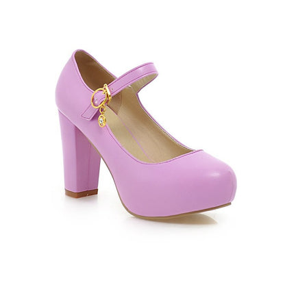 Sweet Princess High Heel Round Head Platform Pumps