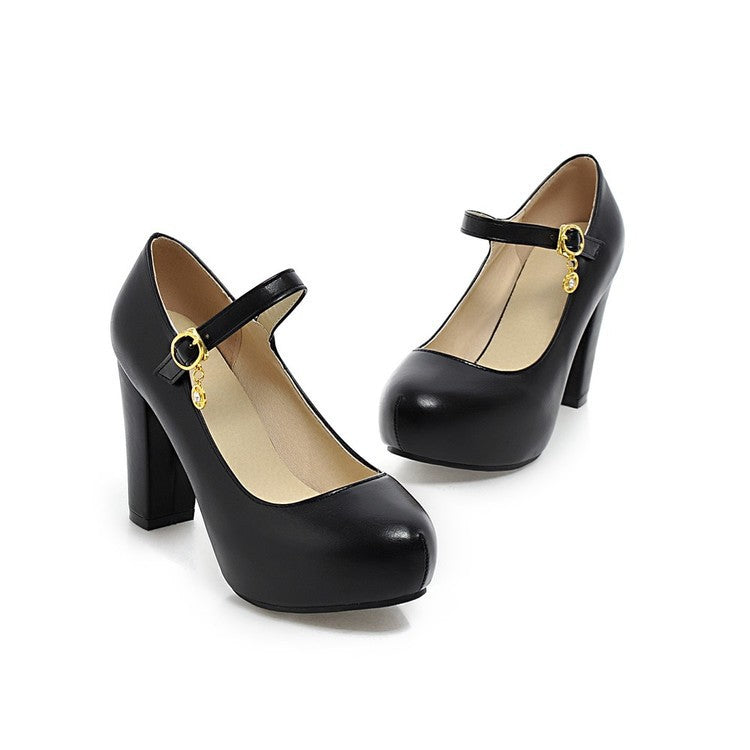 Sweet Princess High Heel Round Head Platform Pumps