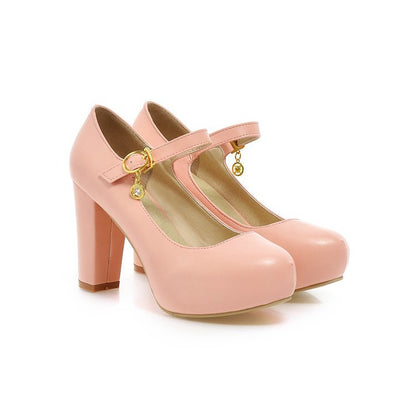 Sweet Princess High Heel Round Head Platform Pumps