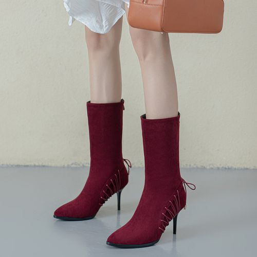 Women High Heels Mid Calf Boots