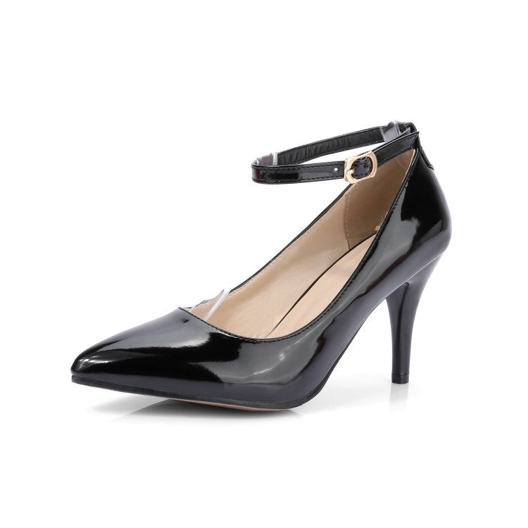 Pointed Toe Patent Leather High Heel Pumps