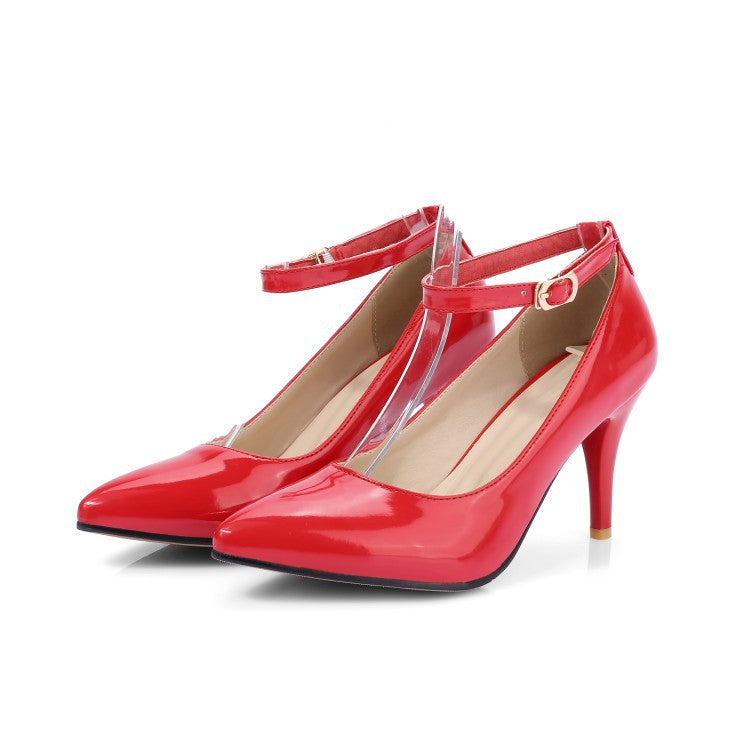 Pointed Toe Patent Leather High Heel Pumps