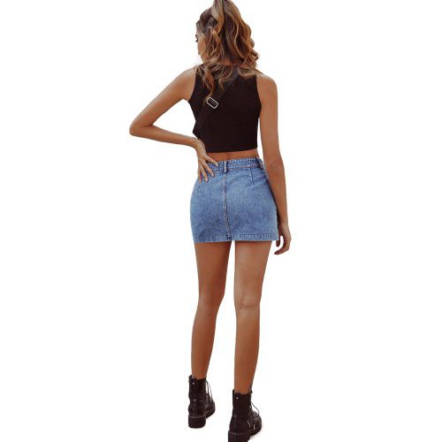 Women High Waist Denim Skirt