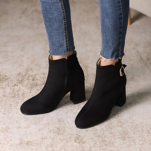 Buckle Women's High Heeled Ankle Boots