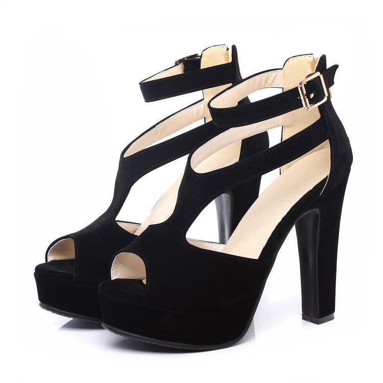 Women's Nightclub Super High Heel Chunky Platform Sandals