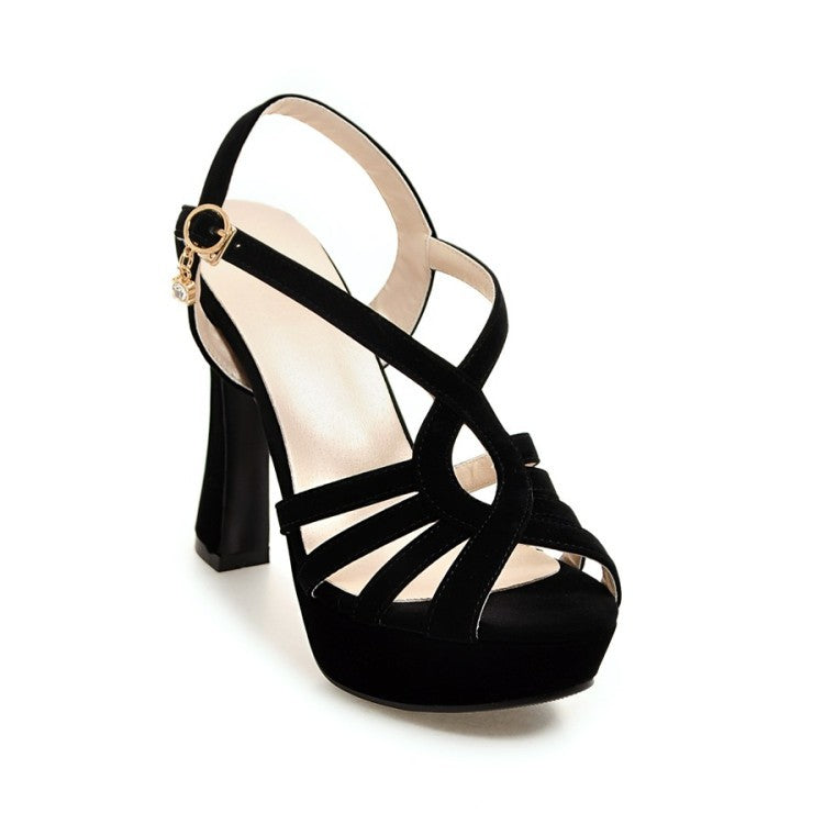 Women High Heels Rough Heel Platform Sandals