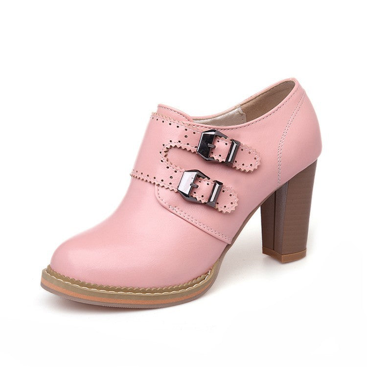 Rough-heeled High-heeled Oxford Shoes