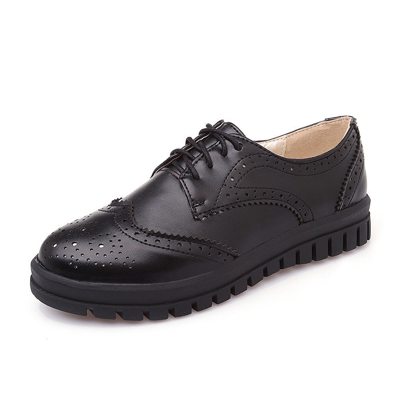 Girls Lace Up Breathable Oxfords Flat Shoes