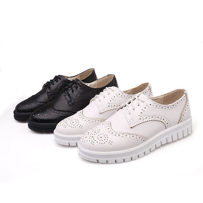 Girls Lace Up Breathable Oxfords Flat Shoes