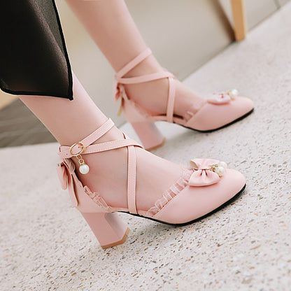 Cross-Strap Hollow High Heels Sandals