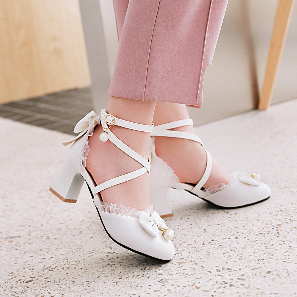 Cross-Strap Hollow High Heels Sandals