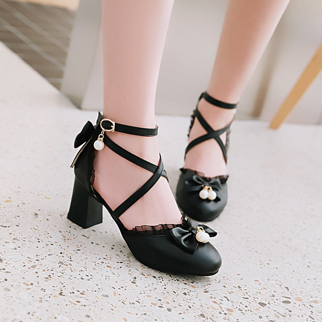 Cross-Strap Hollow High Heels Sandals