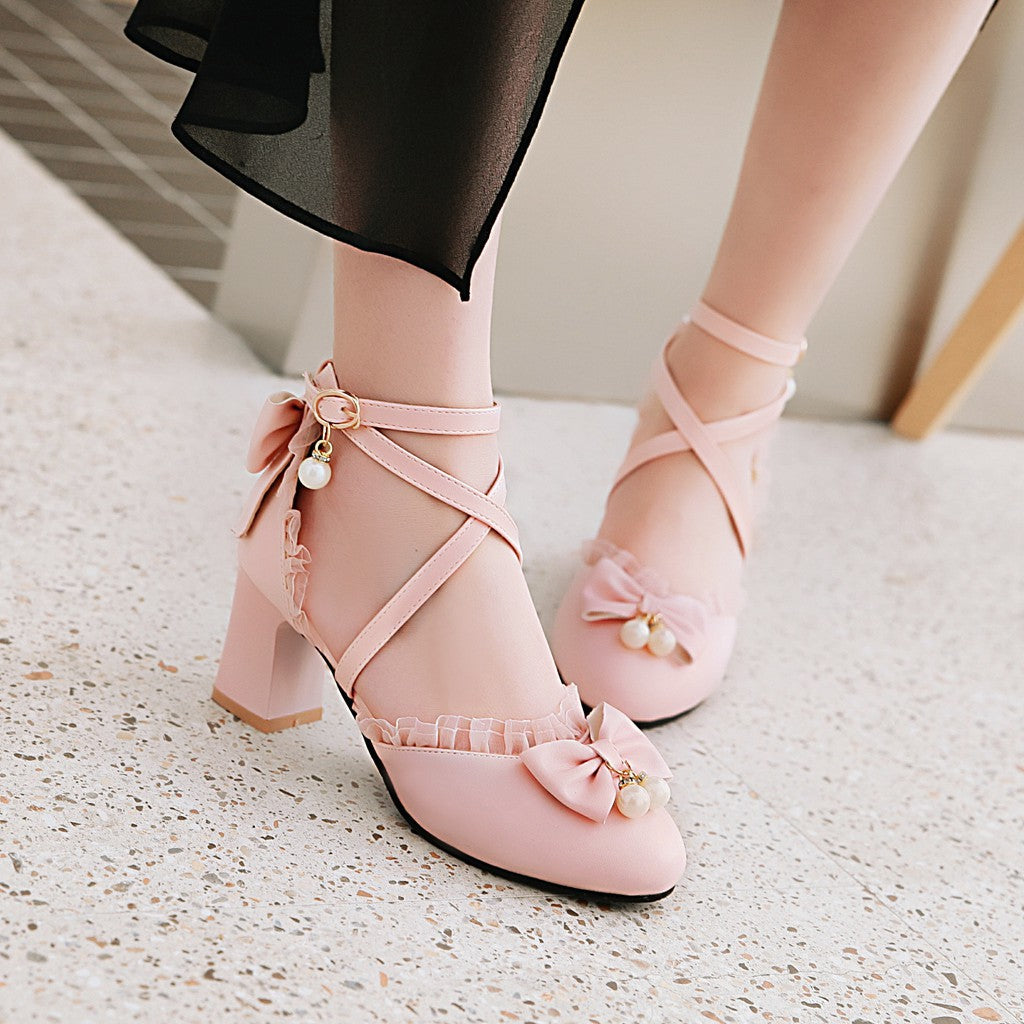 Cross-Strap Hollow High Heels Sandals