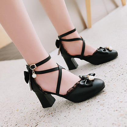 Cross-Strap Hollow High Heels Sandals