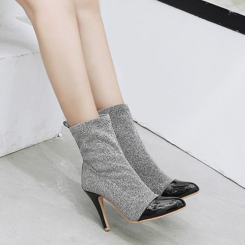 Pointed Toe Women High Heels Stiletto Heeled Short Boots