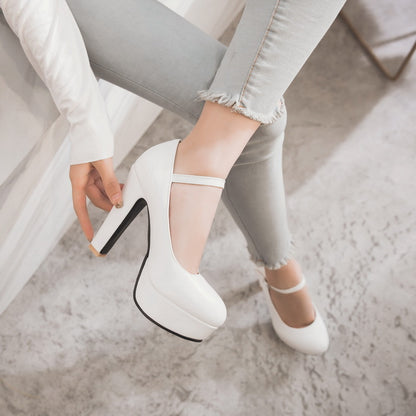 Ankle Strap Platform Pumps High Heels