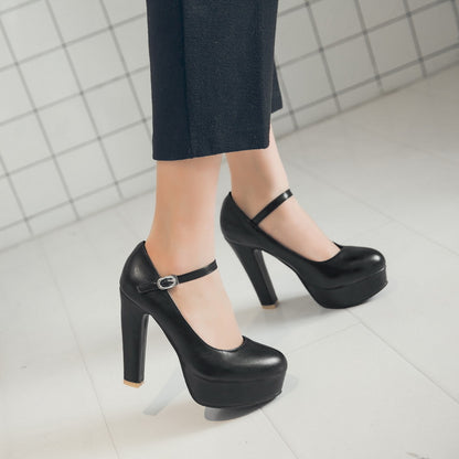 Ankle Strap Platform Pumps High Heels