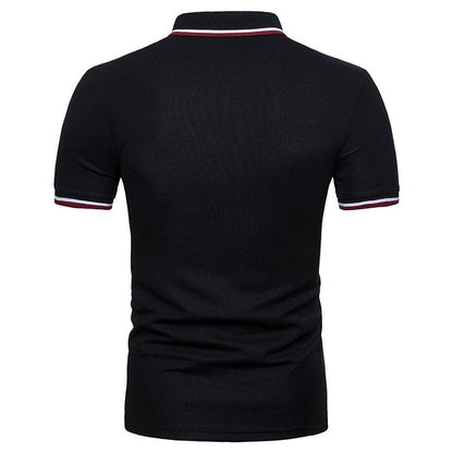 Men's Button Color Block Short Sleeves T-shirt