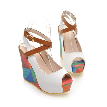 Women's Open Toe Platform Wedge Sandals