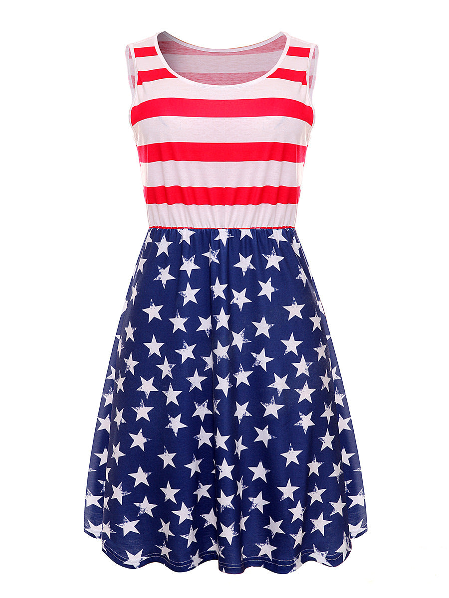 American Flag Print Dress for Women