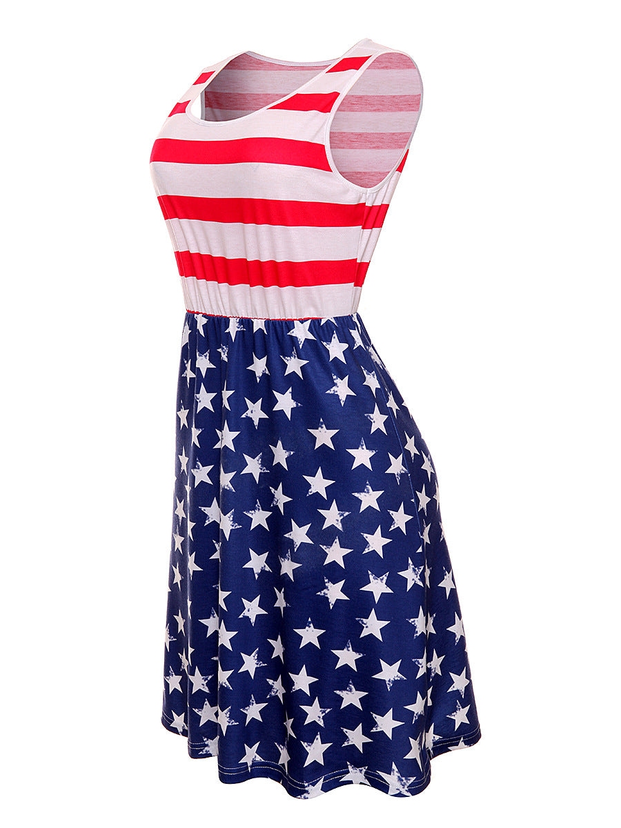 American Flag Print Dress for Women