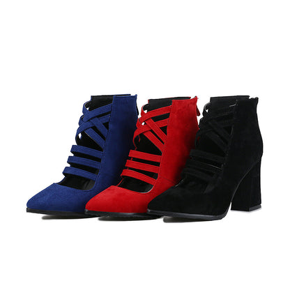 Women's High Heels Pointy Platform Chunky Heel Summer Boots