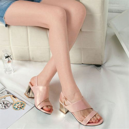 Women Slingbacks High Heel Chunky Sandals