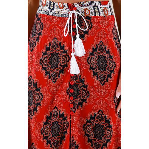 Fashion Printed Cross-tied Long Women Skirts