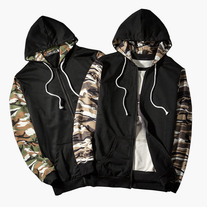 Men's Zipper Camouflage Hoodie Jacket Sweaters