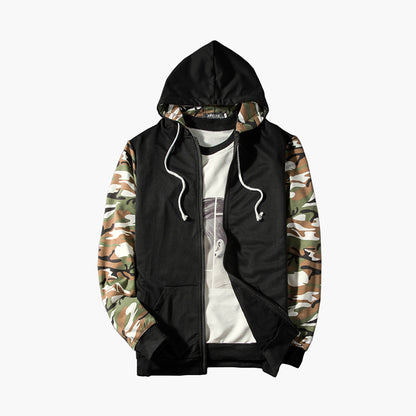 Men's Zipper Camouflage Hoodie Jacket Sweaters