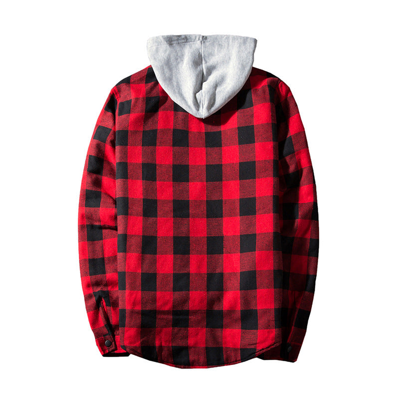 Men's CPlaid Contrast Hooded Jackets