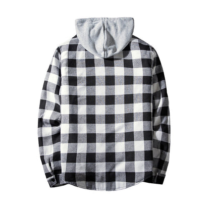 Men's CPlaid Contrast Hooded Jackets