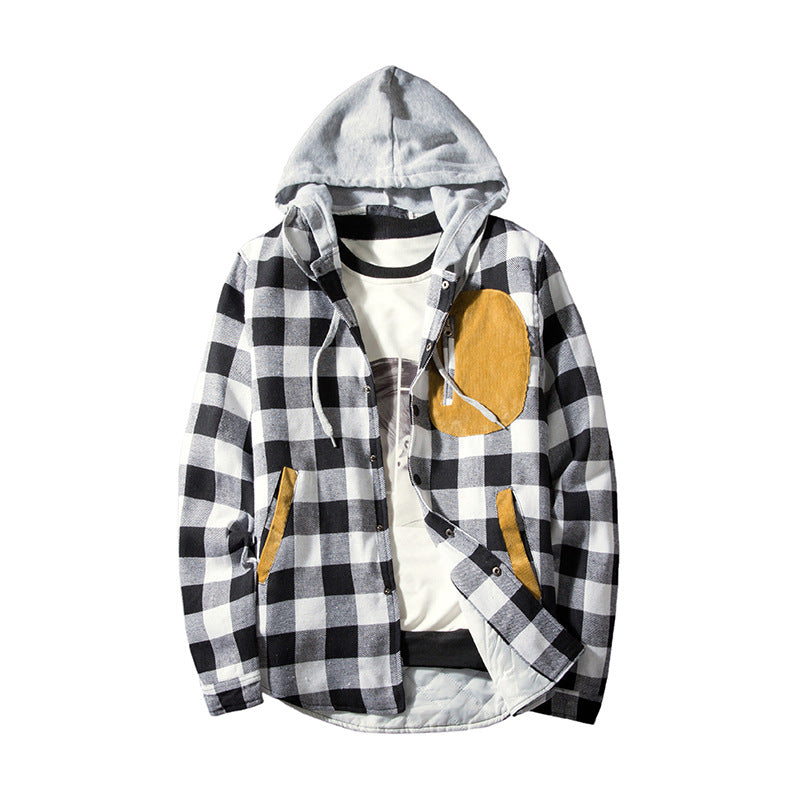 Men's CPlaid Contrast Hooded Jackets