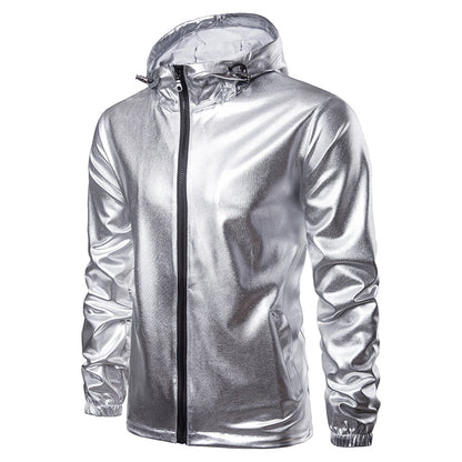 Men's Solid Gilded Sports Hoods Jackets