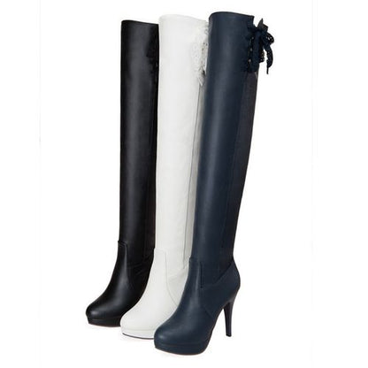 Women Platform High Heels Thigh High Boots