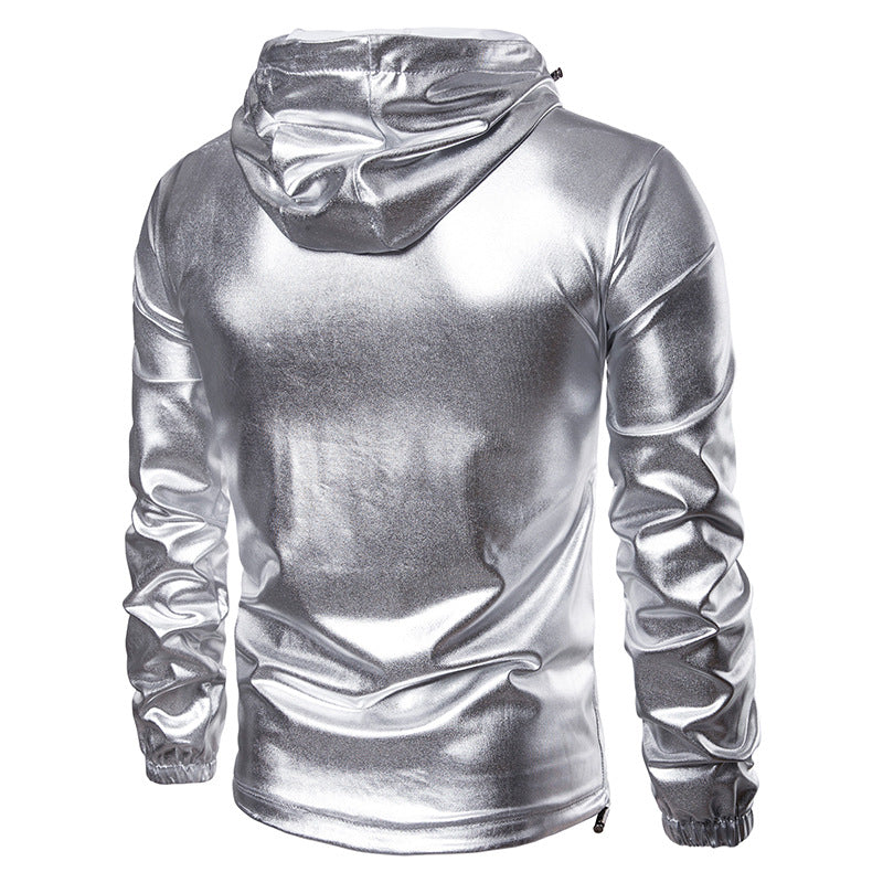 Men's Solid Gilded Sports Hoods Jackets