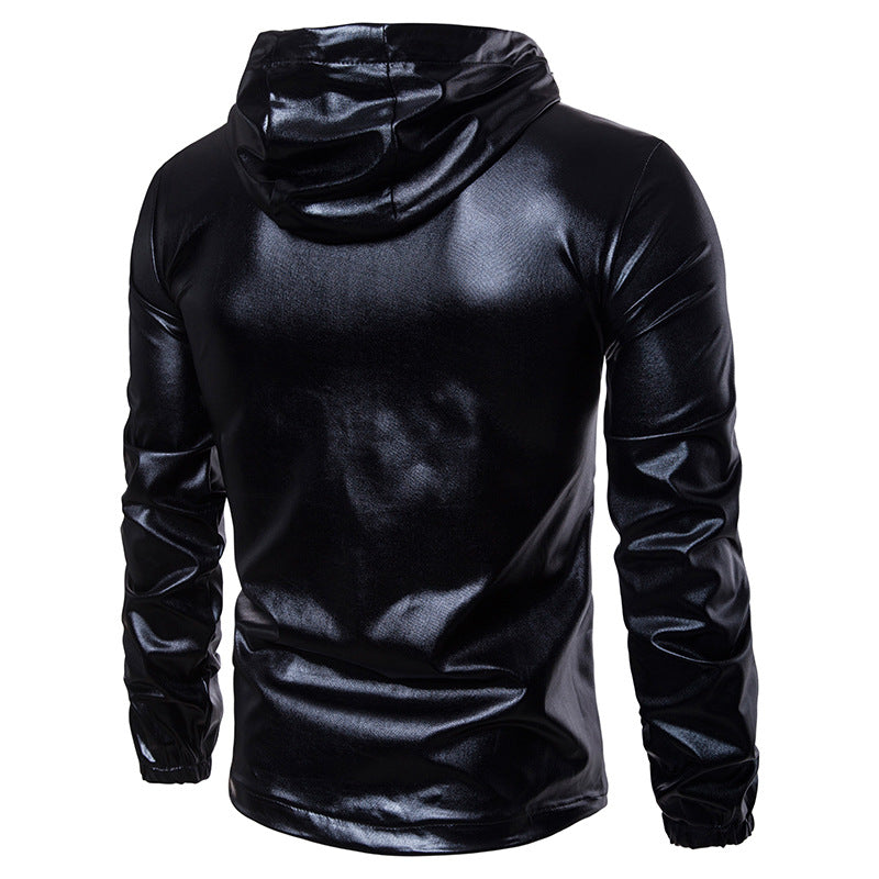 Men's Solid Gilded Sports Hoods Jackets