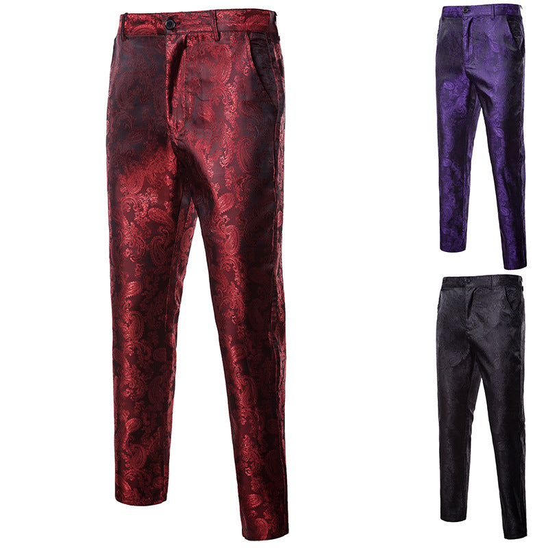Men's Sequins Slim Trousers Pants