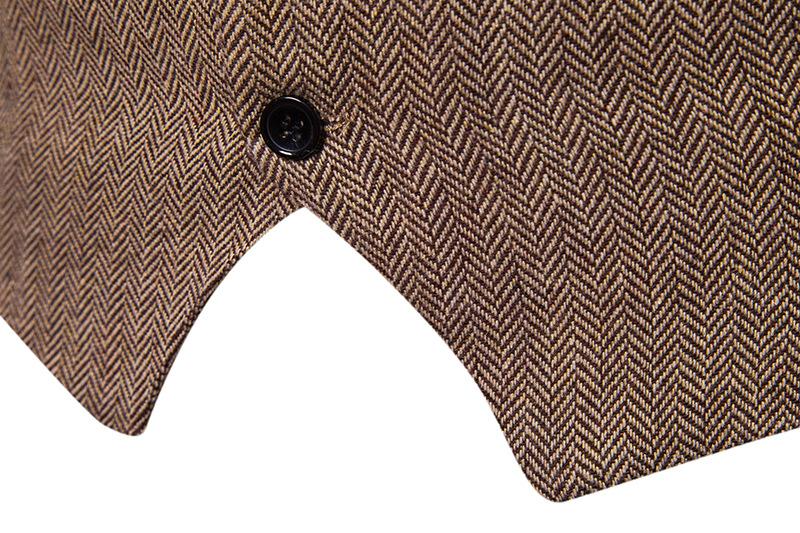 Men's Woollen Single Breasted Tough Guy Suit Vest