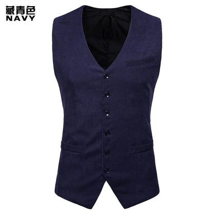 Men's Corduroy Single Breasted Tough Guy Suit Vest