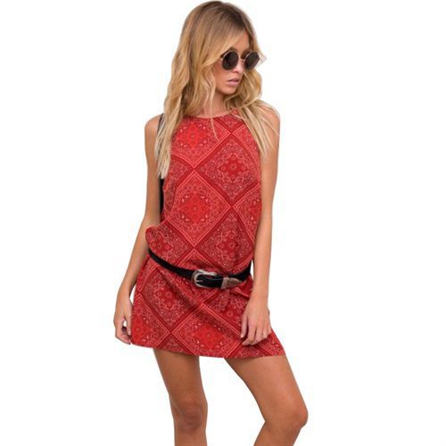 Fashion Totem Plaid Shoulder Lace-up Halter Pencil Hot Holiday Women's Dresses