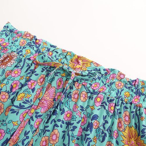 High Waist Printed Split Joint Holiday Cotton Short Women Skirts