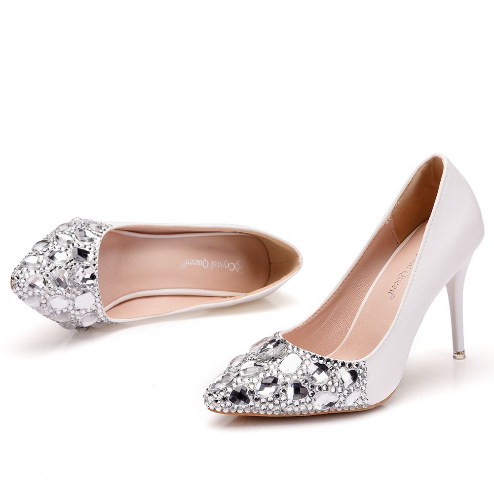 Women Rhinestone Stiletto Heel Pumps Wedding Shoes