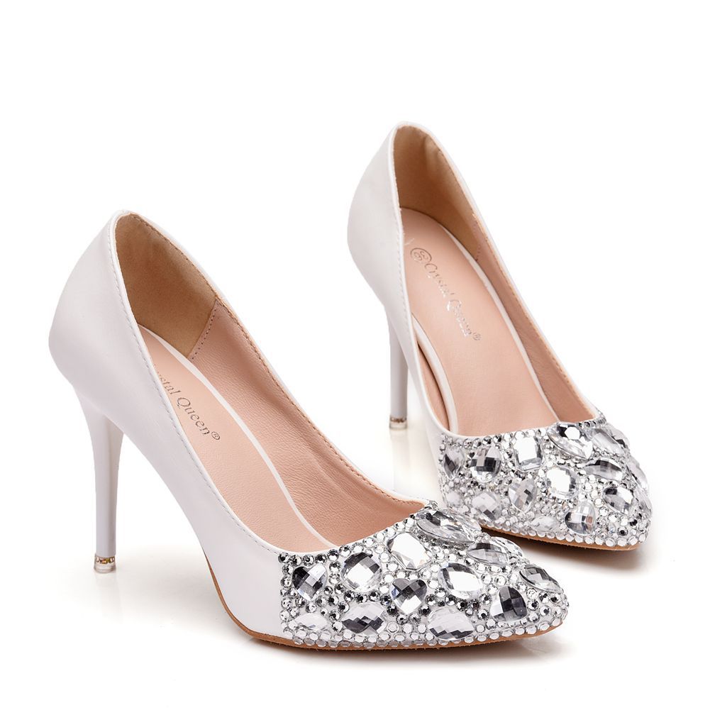 Women Rhinestone Stiletto Heel Pumps Wedding Shoes