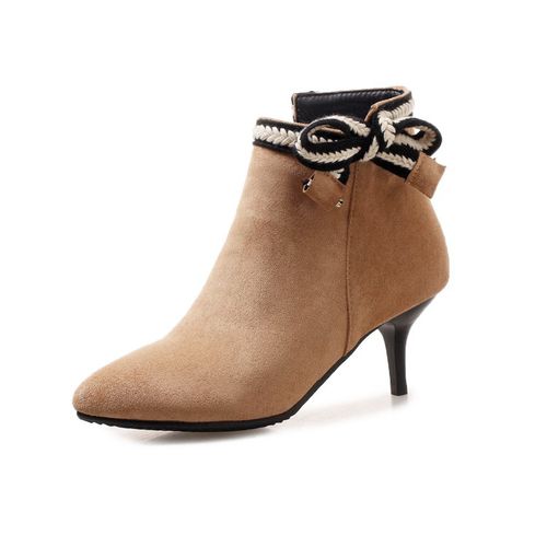 Women Knot High Heels Stiletto Heel Short Boots