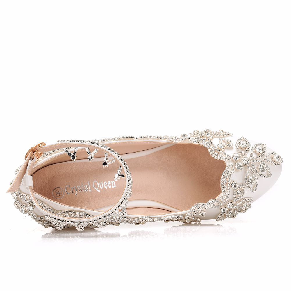 Rhinestone Tassel Shallow 5cm Wedge Heel Women Pumps Wedding Shoes