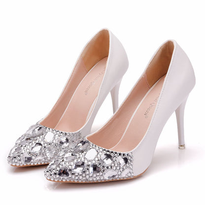 Women Rhinestone Stiletto Heel Pumps Wedding Shoes