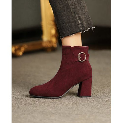 Buckle Women's High Heeled Ankle Boots