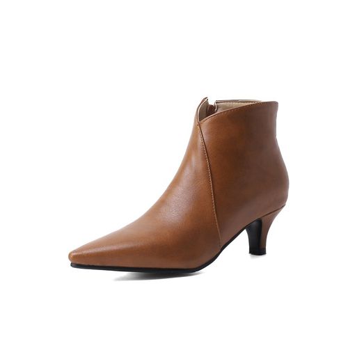 Pointed Toe Women's High Heeled Ankle Boots