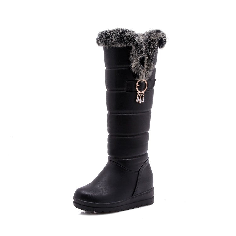 Warm Fur Snow Boots Women Platform Knee High Boots 4885